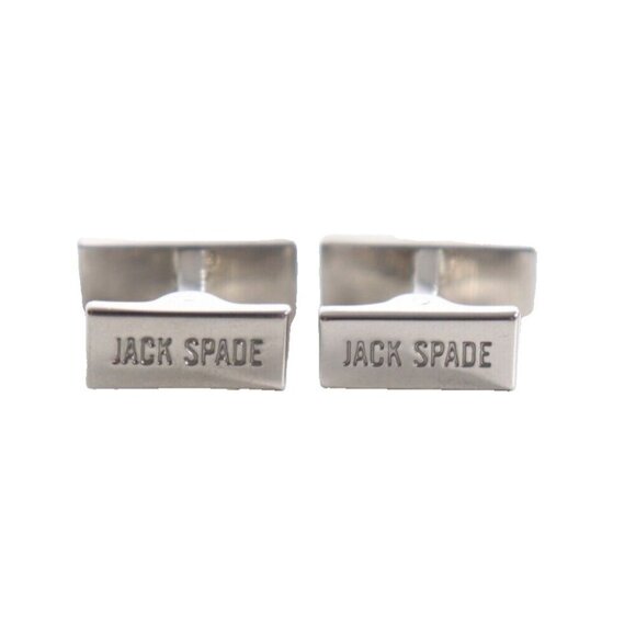 Jack Spade Men’s Cufflinks Orange Silver Metal 2tone Color Rectangular Cufflink - Picture 2 of 6